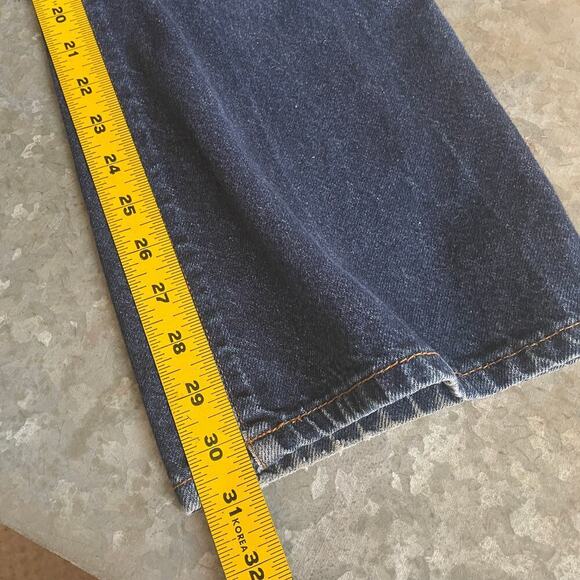Paris Blues Originals Flare Denim Jeans Sz 9 Vintage 90s Y2K Bootcut Dark Blue - Picture 8 of 8